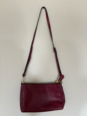 Radley London Dukes Place Medium Top Zip Crossbody Bag Leather Merlot